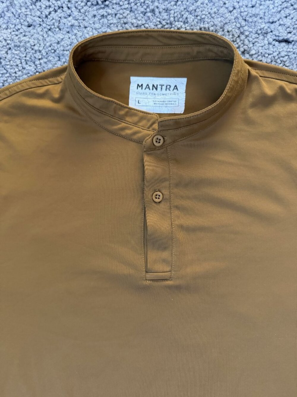 MANTRA Golf Catalyst Long Sleeve Performance Shirt L Mustard Yellow Gold - EUC - Picture 3 of 9